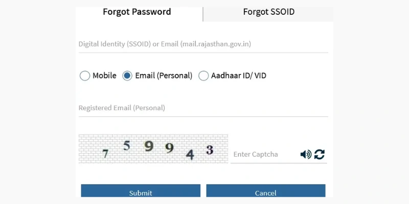 SSO password recover via email